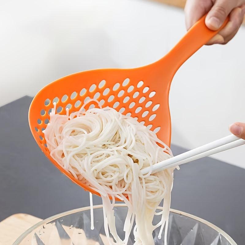 1pc Slotted Spoon Kitchen Noodle Colander Stainless Steel Long Handle
