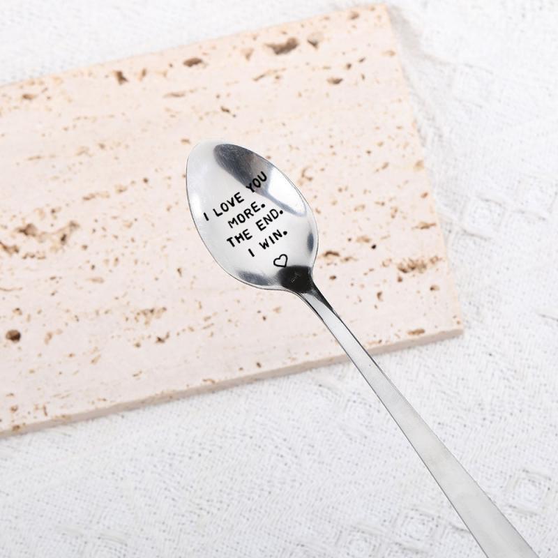 I Love You More Stainless Steel Soup Spoon, Modern Stirring Spoon