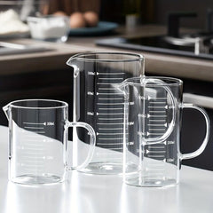 High Temp Glass Measuring Cup 1000ml 33.8oz Scale Kitchen Tools