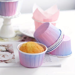50pcs Gradient Disposable Muffin Cups for Cupcakes and Muffins