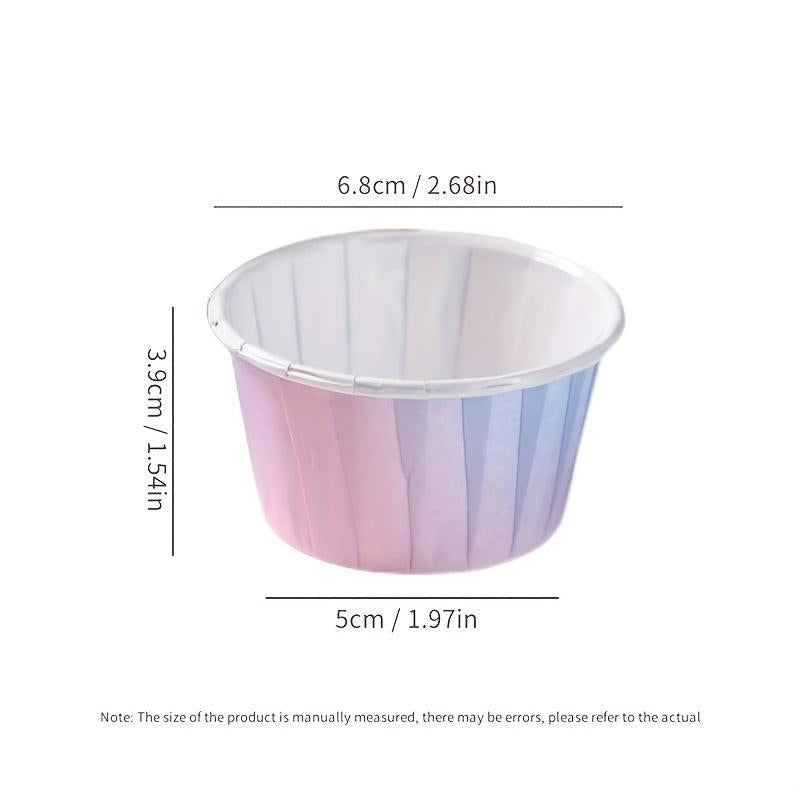 50pcs Gradient Disposable Muffin Cups for Cupcakes and Muffins