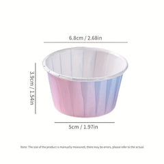 50pcs Gradient Disposable Muffin Cups for Cupcakes and Muffins