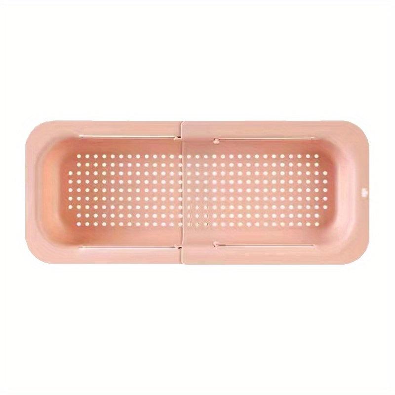 Adjustable Sink Rack Colander Vegetable Fruit Drain Basket
