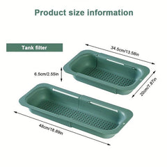 Adjustable Sink Rack Colander Vegetable Fruit Drain Basket