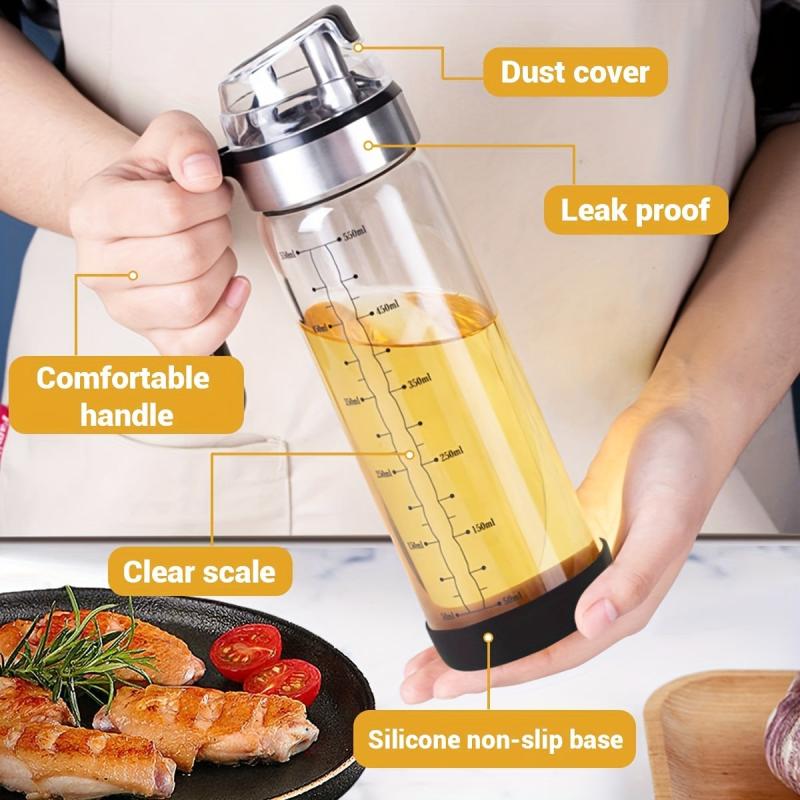 18 OZ Olive Dispenser Auto Flip Bottle Leakproof Cap Vinegar Dispenser