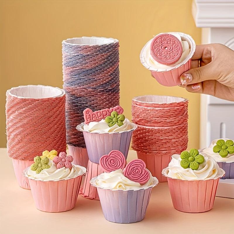 Gradient Muffin Cups Cake Paper Cups Home Dessert Cups - Pack of 50