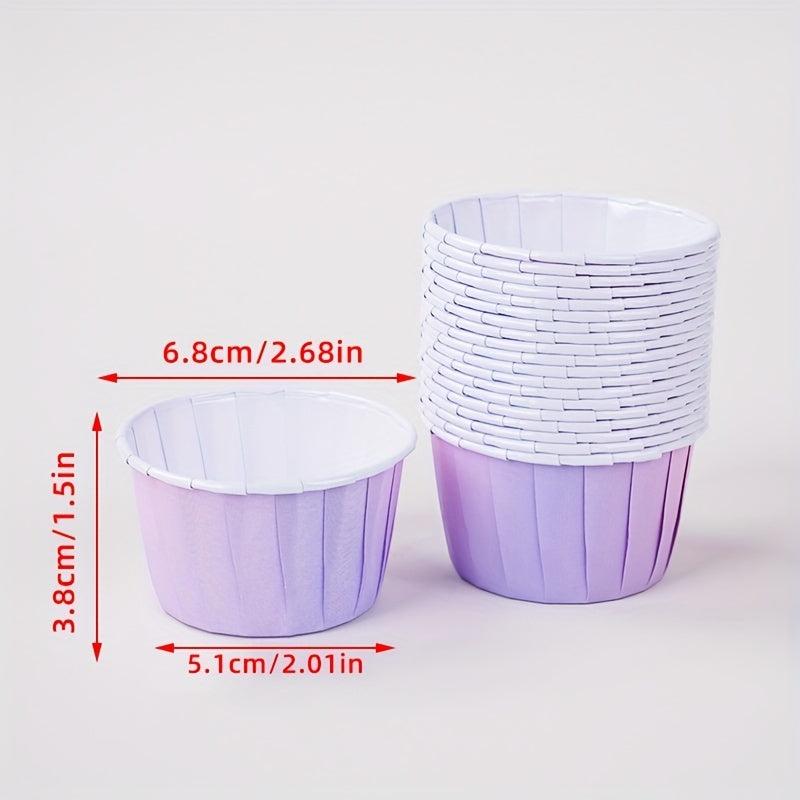 Gradient Muffin Cups Cake Paper Cups Home Dessert Cups - Pack of 50