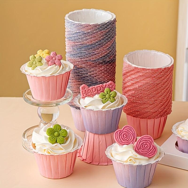 Gradient Muffin Cups Cake Paper Cups Home Dessert Cups - Pack of 50
