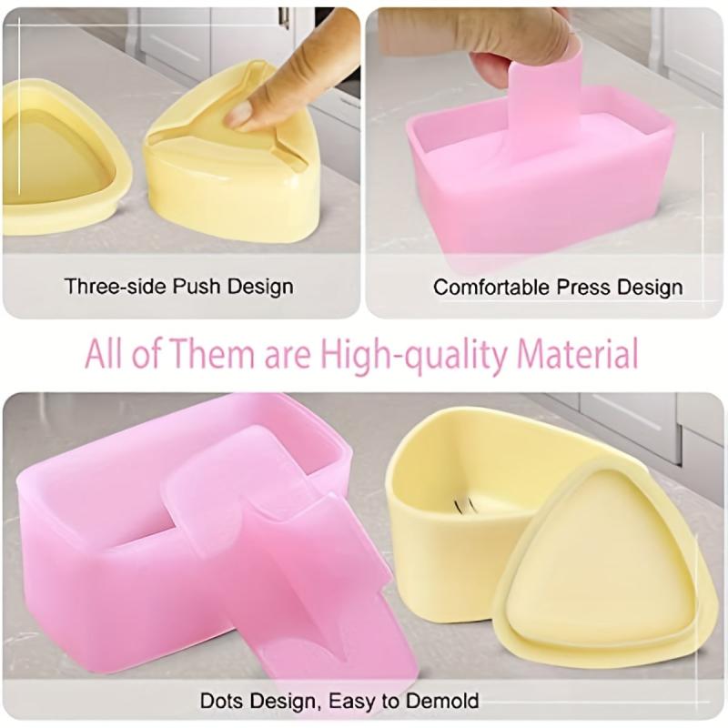 4 PCS Onigiri Mold Rice Mold Musubi Maker Kit Sushi Mold Press Triangle Rice Bal