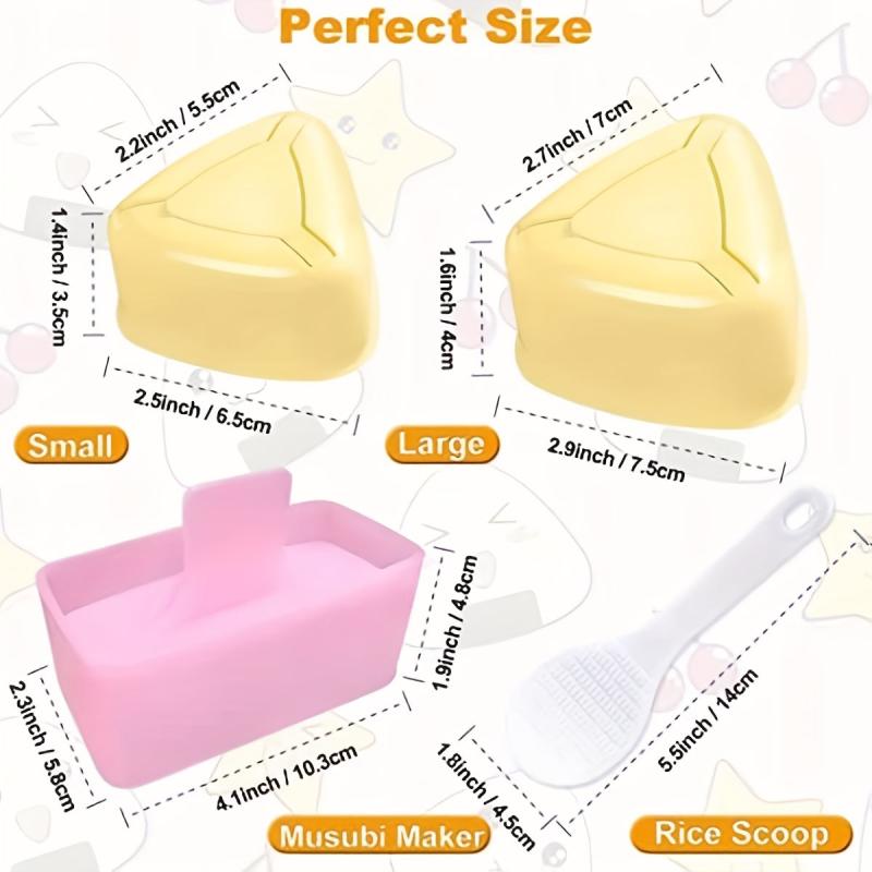 4 PCS Onigiri Mold Rice Mold Musubi Maker Kit Sushi Mold Press Triangle Rice Bal