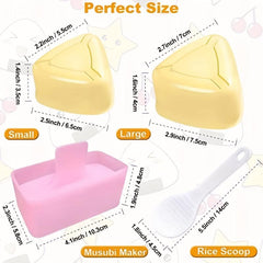 4 PCS Onigiri Mold Rice Mold Musubi Maker Kit Sushi Mold Press Triangle Rice Bal