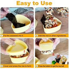 4 PCS Onigiri Mold Rice Mold Musubi Maker Kit Sushi Mold Press Triangle Rice Bal