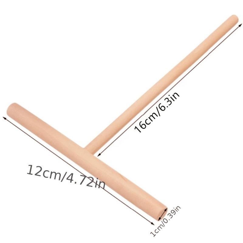 T Shape Crepe Maker Wooden Spreader Stick Kitchen Tool