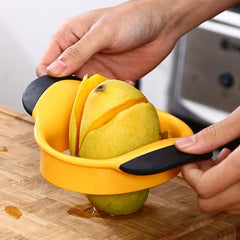 Ergonomic Mango Slicer Stainless Steel Blade Rubber Grip Handle