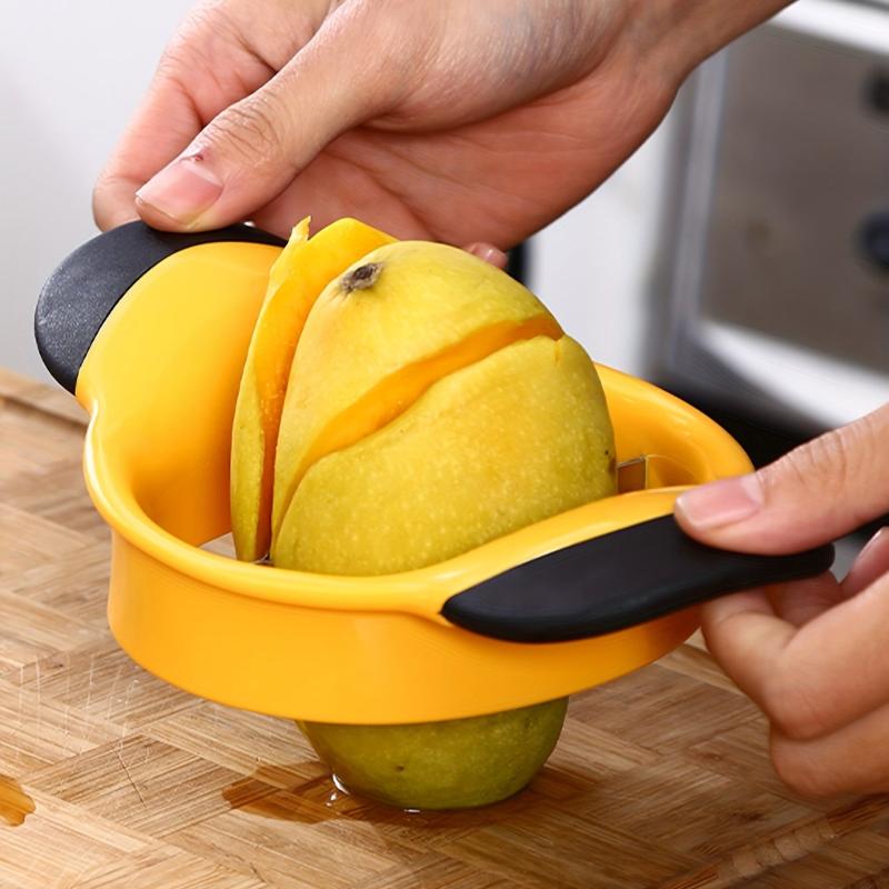 Ergonomic Mango Slicer Stainless Steel Blade Rubber Grip Handle