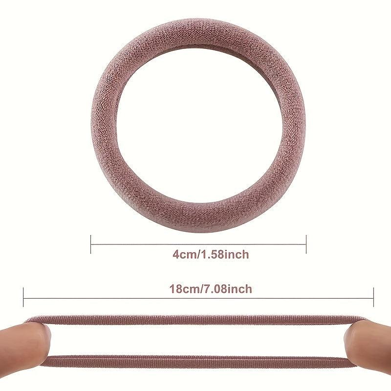 40 Pcs Women Candy Soft Elastic Hair Ties Solid Scrunchies Rubber Bands