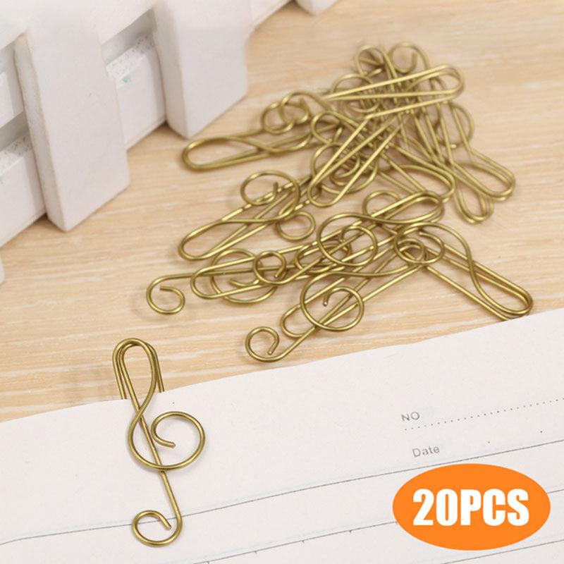 20pcs Musical Note Shaped Paper Clips, Colorful Metal Clips