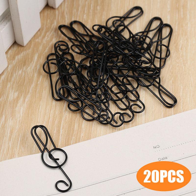 20pcs Musical Note Shaped Paper Clips, Colorful Metal Clips