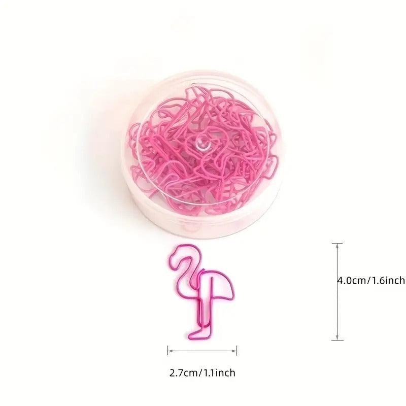 5pcs Cute Cartoon Girl Paper Clip Set for Office and School, Pink Female Bookmar