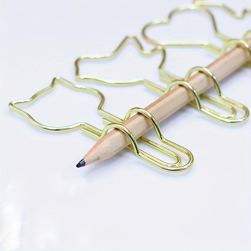 12pcs Metal Pen Holder Clips Stationery Tool for Notebook Bills Paper Clip
