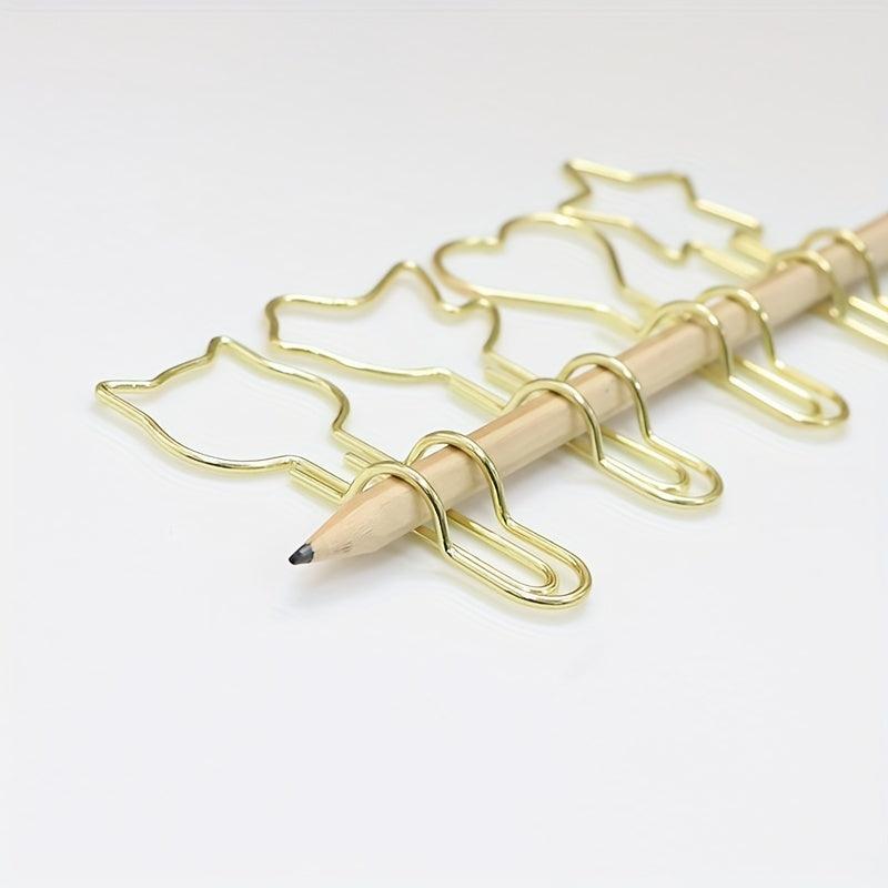 12pcs Metal Pen Holder Clips Stationery Tool for Notebook Bills Paper Clip