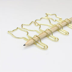 12pcs Metal Pen Holder Clips Stationery Tool for Notebook Bills Paper Clip