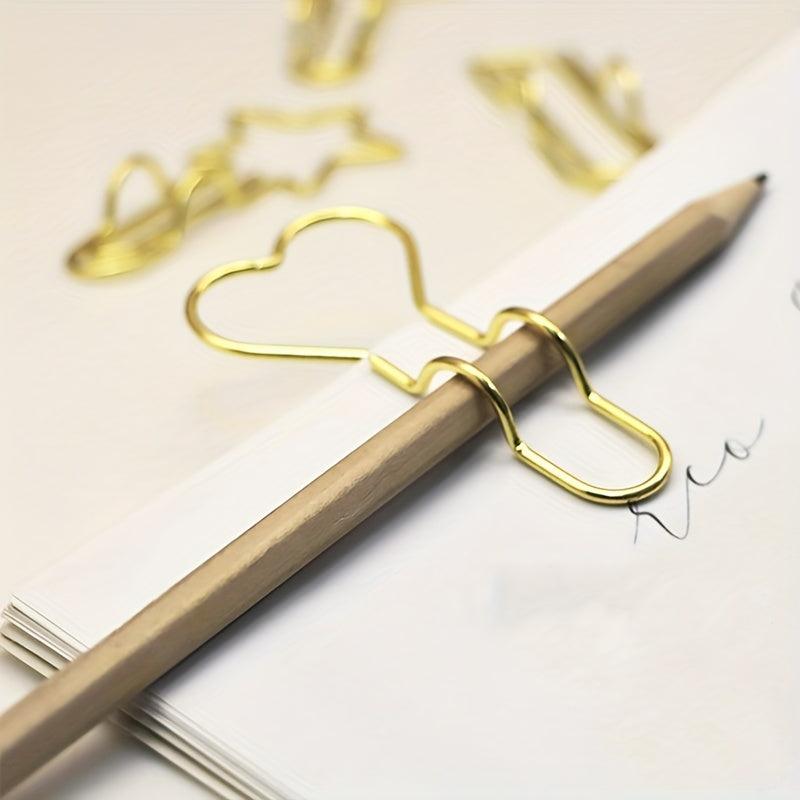 12pcs Metal Pen Holder Clips Stationery Tool for Notebook Bills Paper Clip