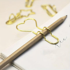 12pcs Metal Pen Holder Clips Stationery Tool for Notebook Bills Paper Clip