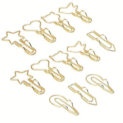 12pcs Metal Pen Holder Clips Stationery Tool for Notebook Bills Paper Clip