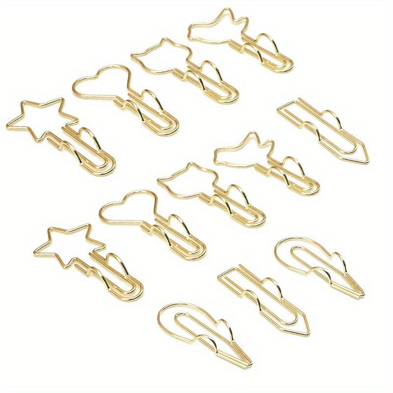 12pcs Metal Pen Holder Clips Stationery Tool for Notebook Bills Paper Clip