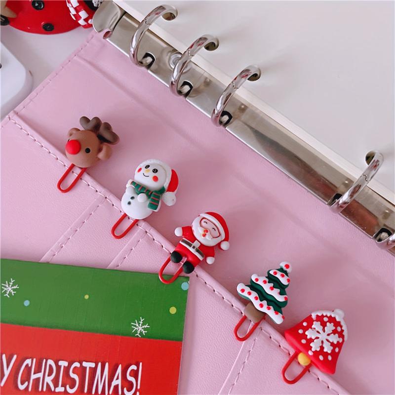 5pcs Christmas Paper Clip Paper Clip Needle Christmas Gift