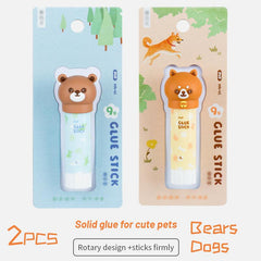 2pcs Cartoon High Viscosity Glue Stick 9g Quick Drying Office Stationery