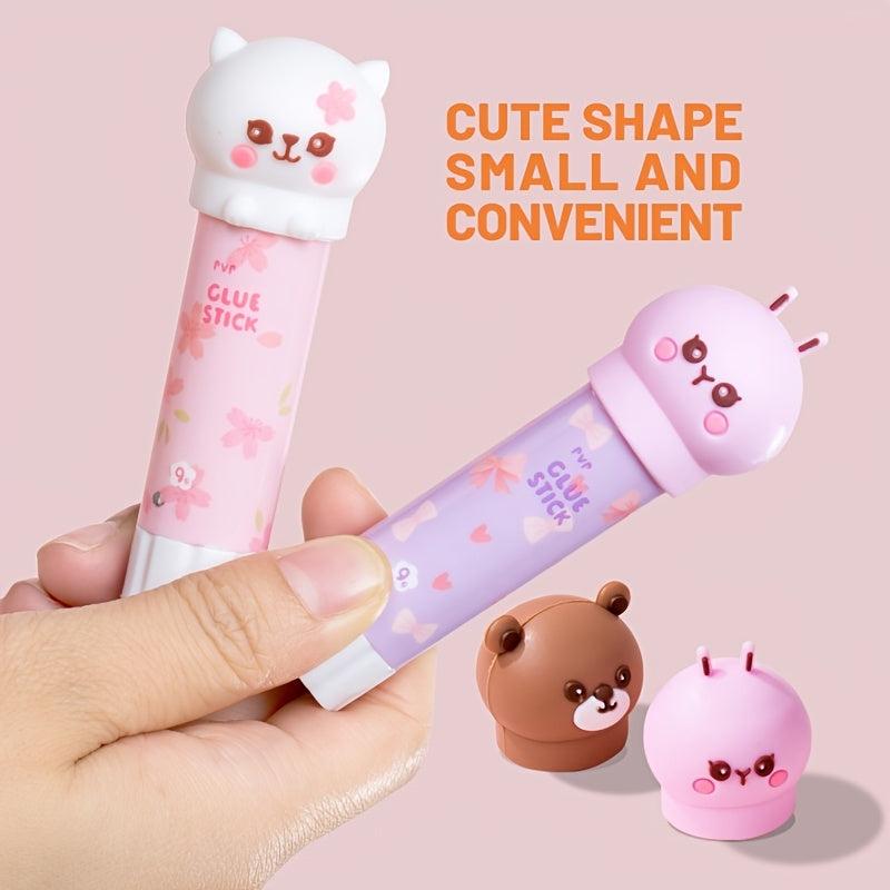2pcs Cartoon High Viscosity Glue Stick 9g Quick Drying Office Stationery