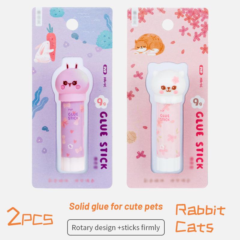 2pcs Cartoon High Viscosity Glue Stick 9g Quick Drying Office Stationery