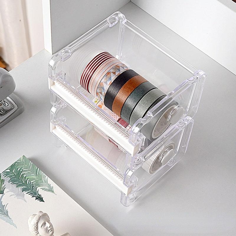 Tape Cutter Set Transparent Tape Holder Dispenser School Supplies
