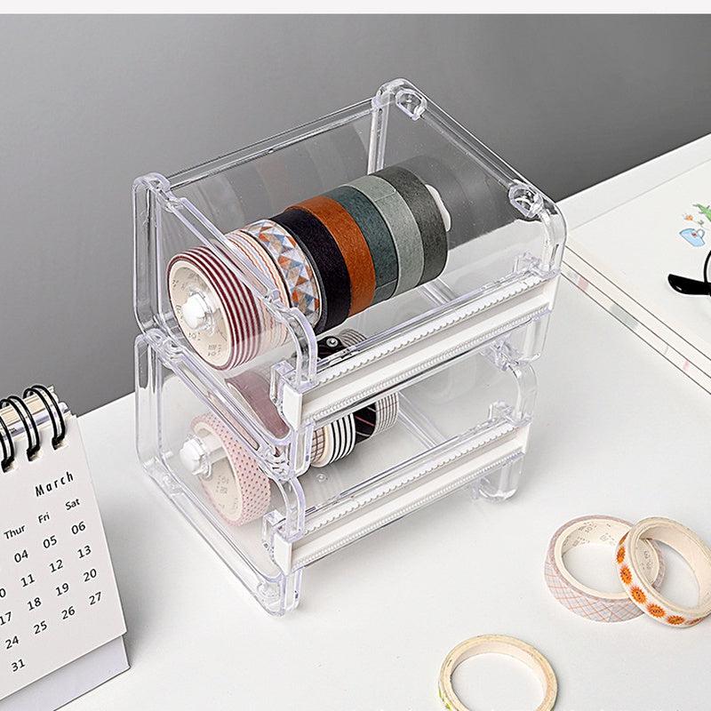 Tape Cutter Set Transparent Tape Holder Dispenser School Supplies