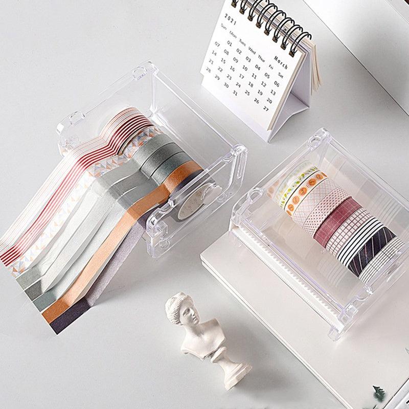 Tape Cutter Set Transparent Tape Holder Dispenser School Supplies