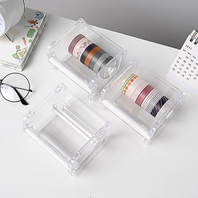 Tape Cutter Set Transparent Tape Holder Dispenser School Supplies