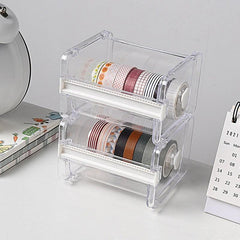 Tape Cutter Set Transparent Tape Holder Dispenser School Supplies