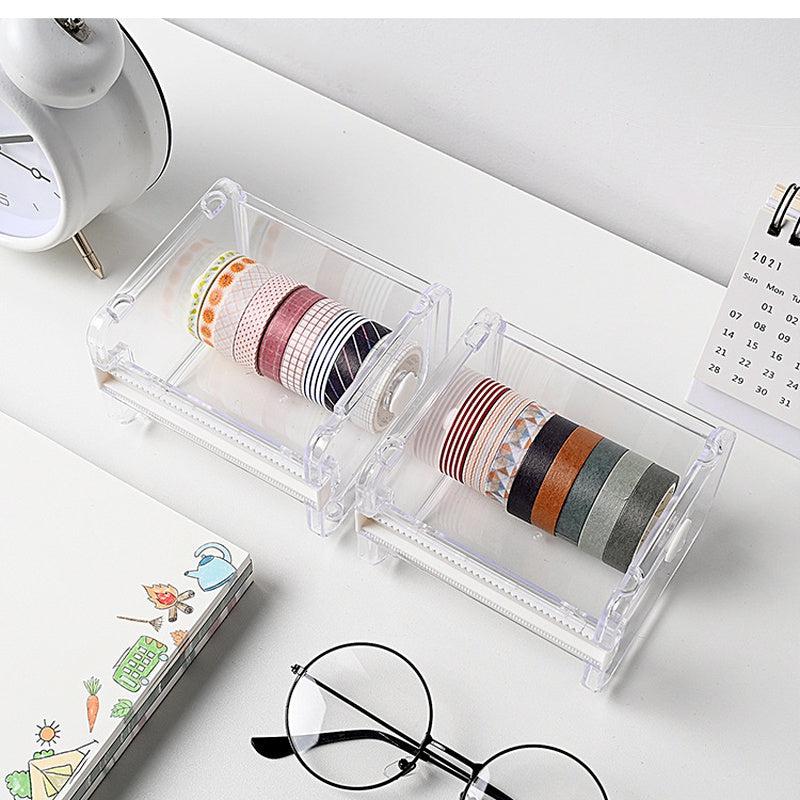 Tape Cutter Set Transparent Tape Holder Dispenser School Supplies