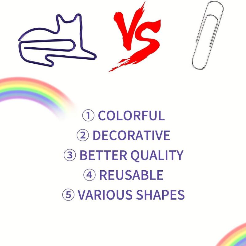 30 Cat Paper Clips & Bookmark Clips - Cute Cat Office Supplies