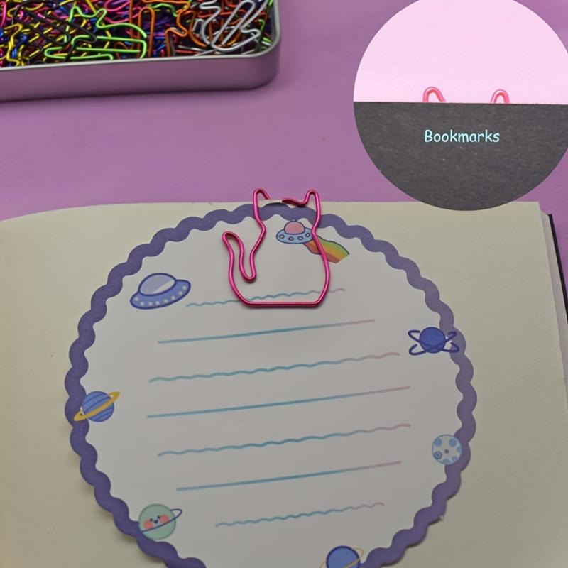 30 Cat Paper Clips & Bookmark Clips - Cute Cat Office Supplies