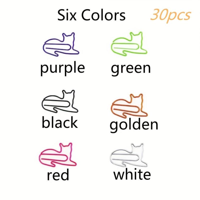 30 Cat Paper Clips & Bookmark Clips - Cute Cat Office Supplies