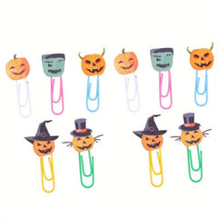 Halloween Pumpkin Paper Clips - Fun Bookmarks for Home, Office, School