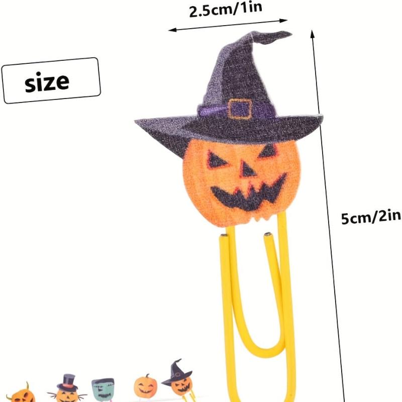 Halloween Pumpkin Paper Clips - Fun Bookmarks for Home, Office, School