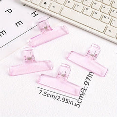 4pcs Transparent Acrylic Clip Student File Hand Account Large Clip