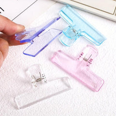 4pcs Transparent Acrylic Clip Student File Hand Account Large Clip