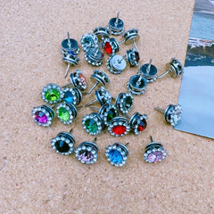 30pcs Glitter Rhinestone Gemstone Cork Bulletin Board Push Pins