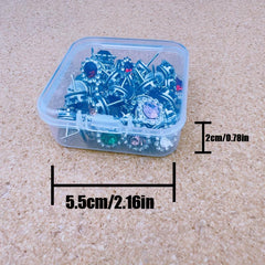 30pcs Glitter Rhinestone Gemstone Cork Bulletin Board Push Pins