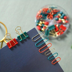 30pcs 20mm Earth Nails 80pcs 28mm Paper Clips 7pcs 19mm Long Tail Clip Set